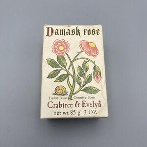 Crabtree & Evelyn Damask Rose Tudor Rose‎ Country Bar Soap Box 3.5 Oz 3029